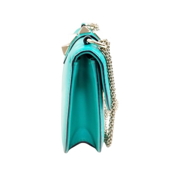✨🛍️ Valentino Garavani Teal Vitello Small Glam Lock Rockstud Bag - Picture 2 of 9